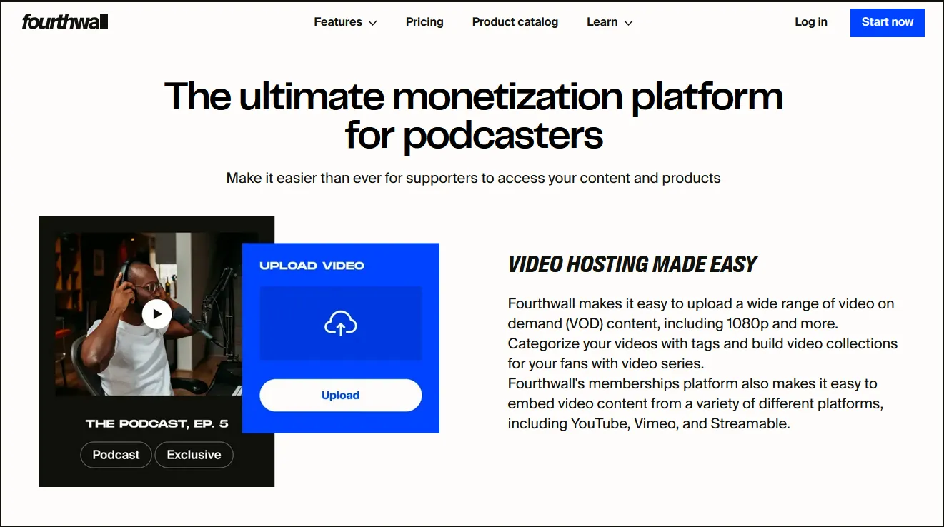 Fourthwall podcasters page