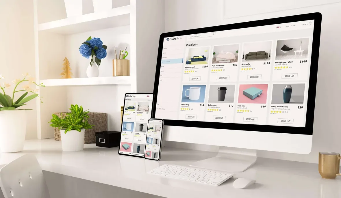 Screenshot of an online shop