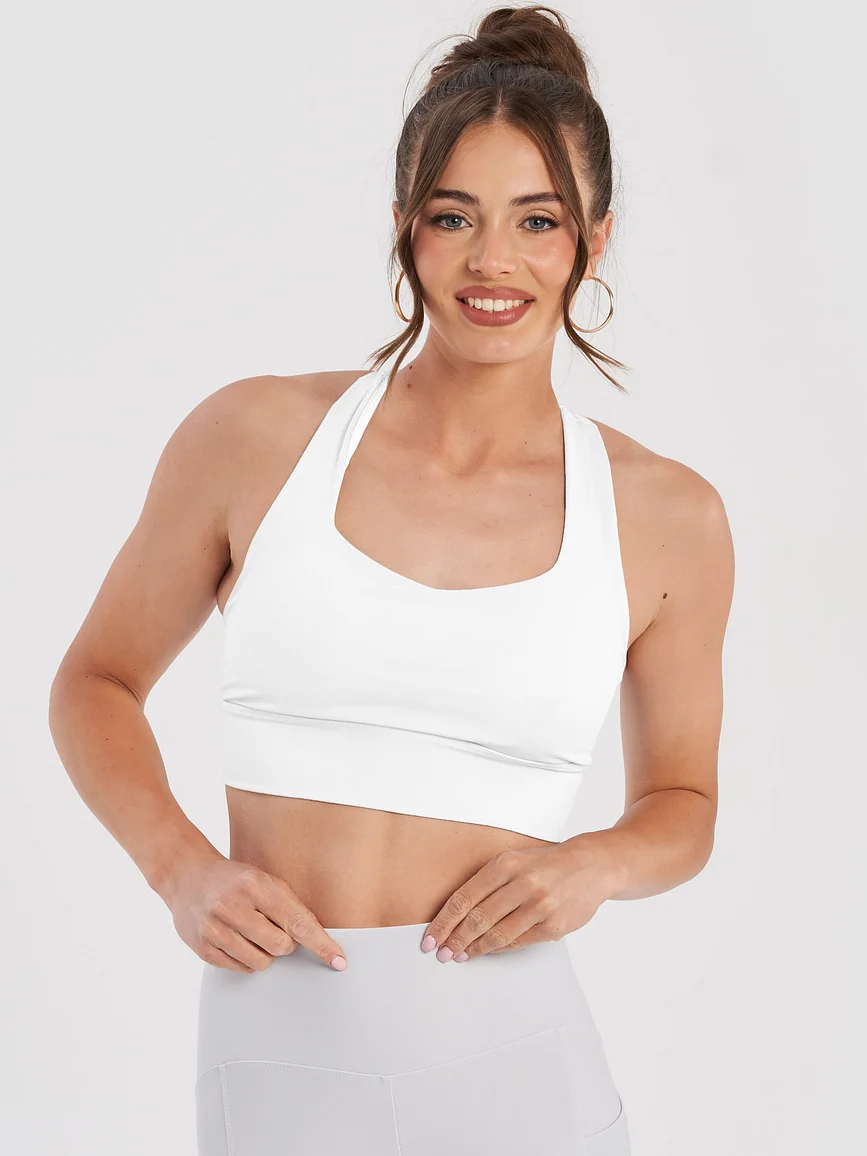 All-Over Print Recycled Longline Sports Bra