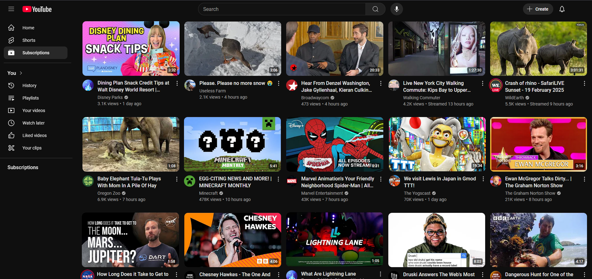A webpage showing examples of YouTube thumbnails