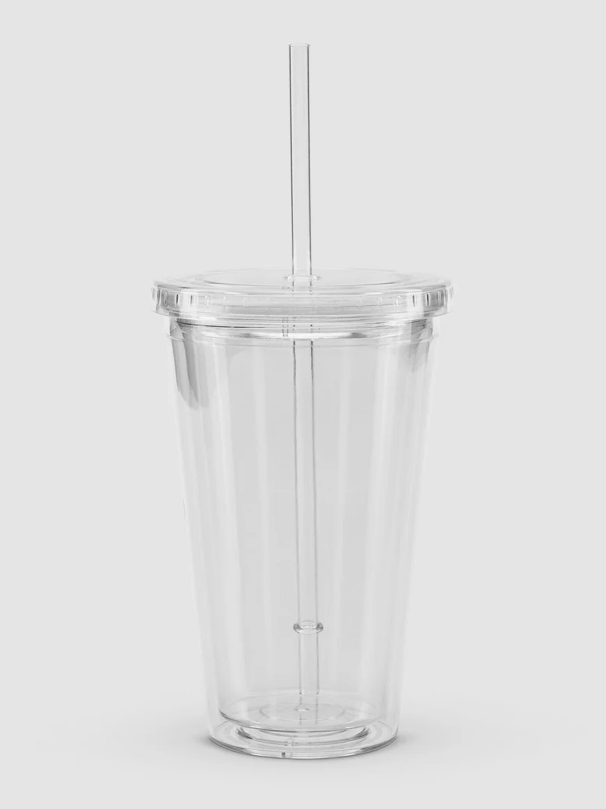 Double Wall Clear Plastic Tumbler (16 oz)