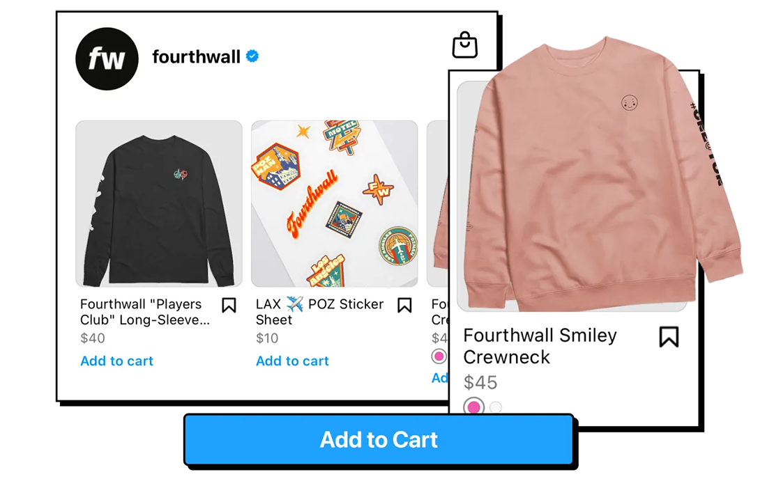 Integrate social commerce to your sticker page