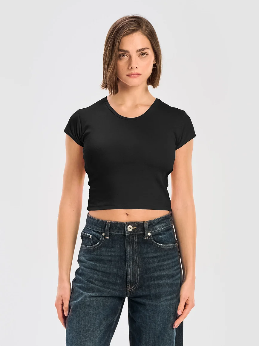 LA Apparel Womens Ribbed Baby Tee Crop Top