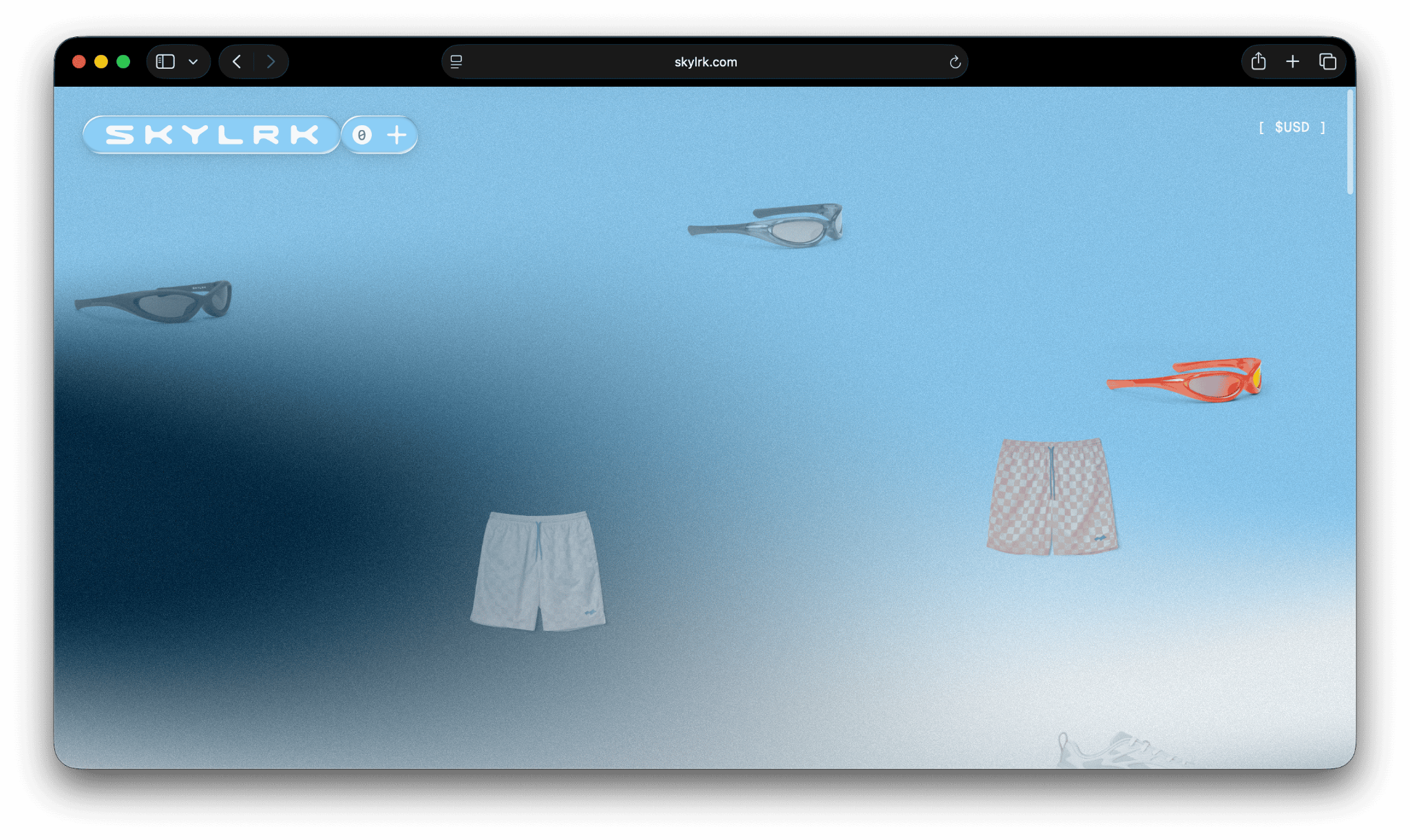 Screenshot of Justin Bieber’s SKYLRK store.