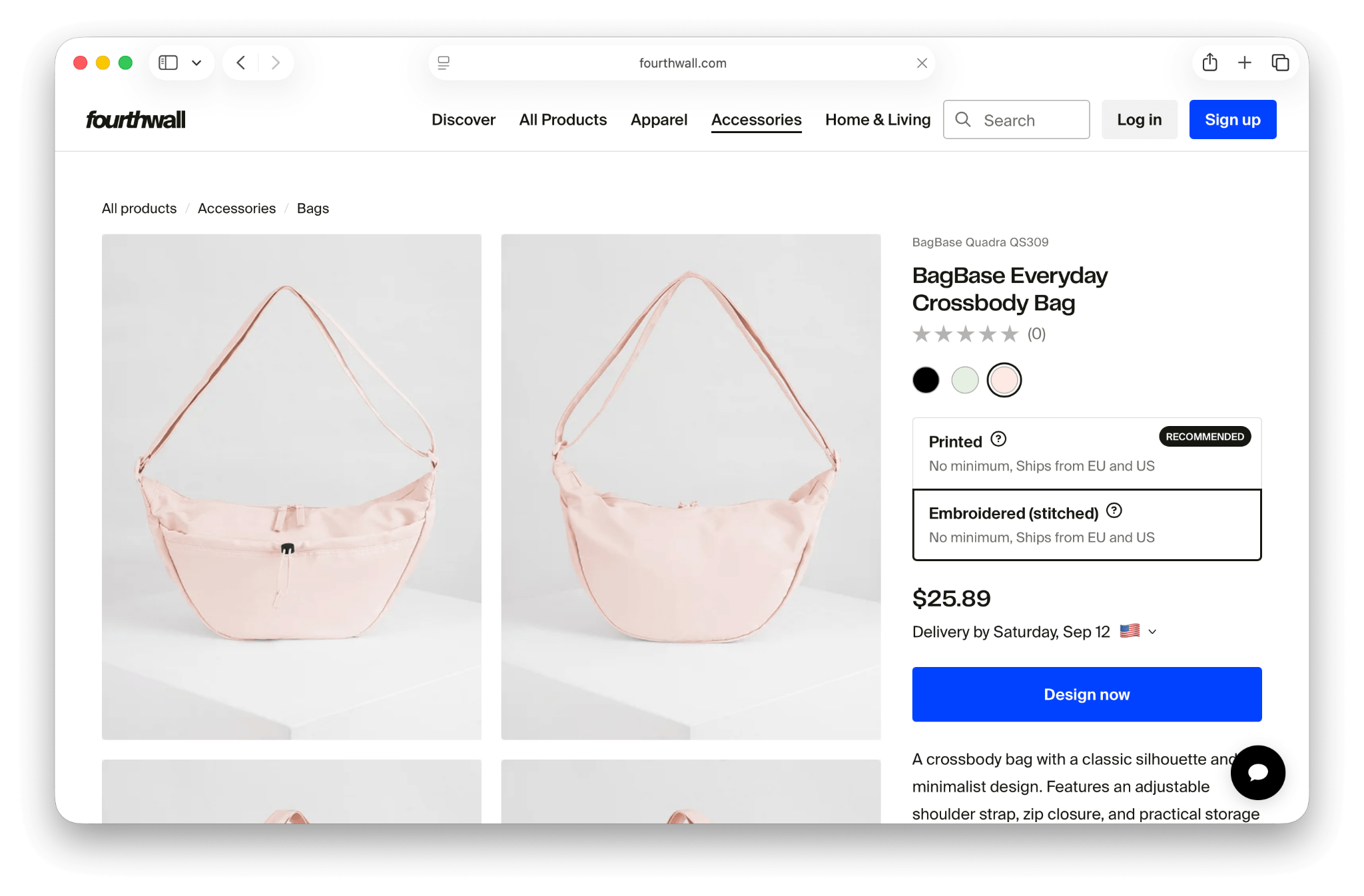 BagBase recycled polyester crossbody bag for eco-friendly event swag