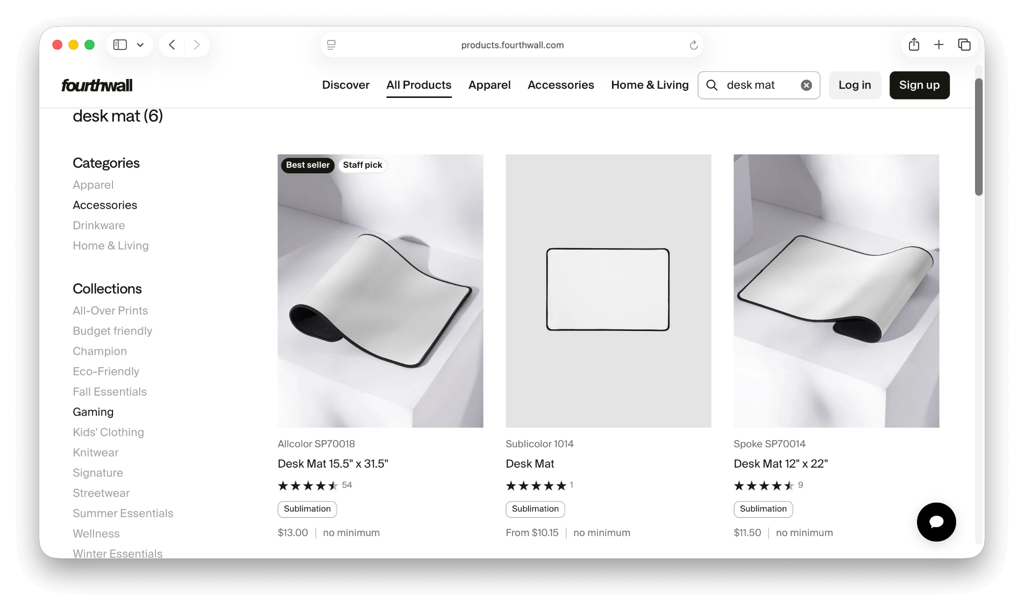 Custom printed desk mats available on Fourthwall.